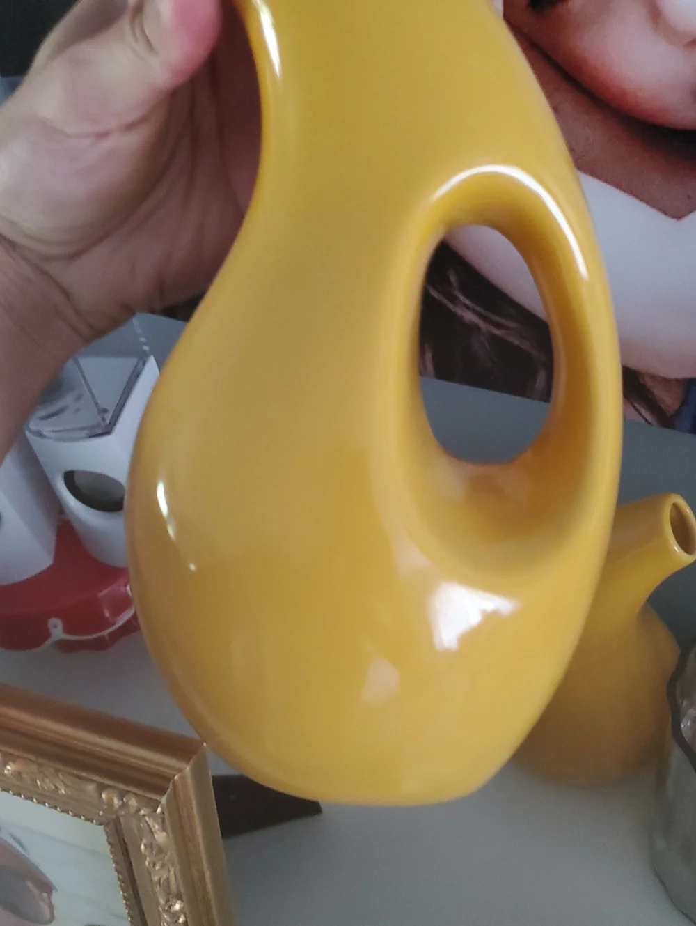 Yellow Ceramic Decorative Vases - Modern Curved Home Accent